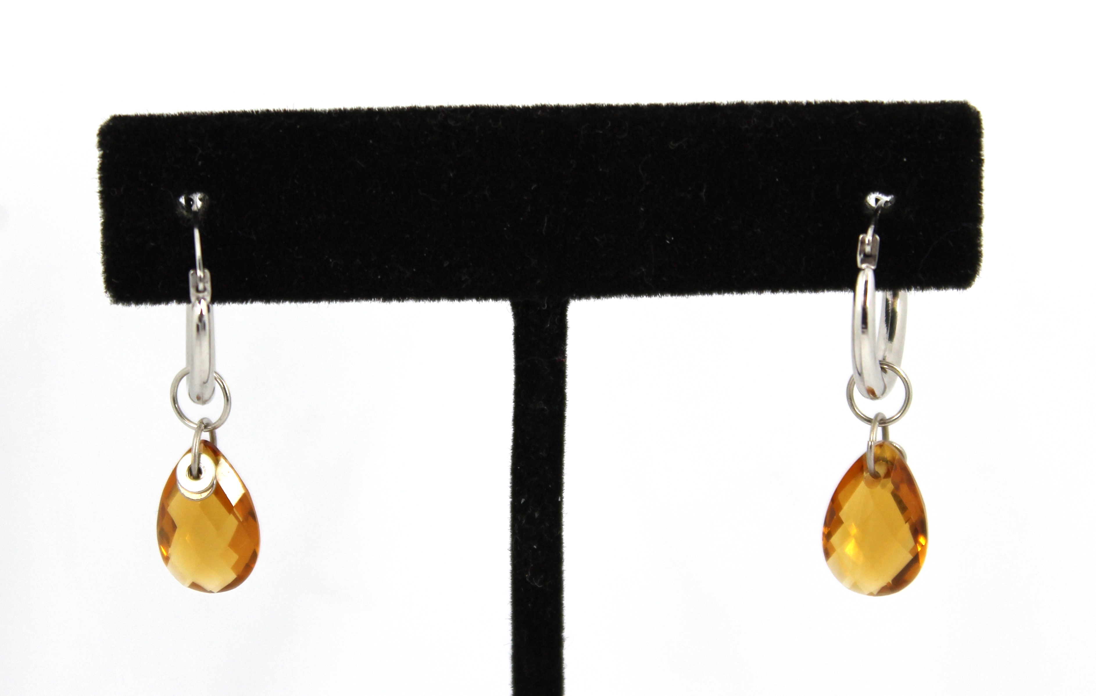 VINTAGE 14K WHITE GOLD AND CITRINE 3c39d9