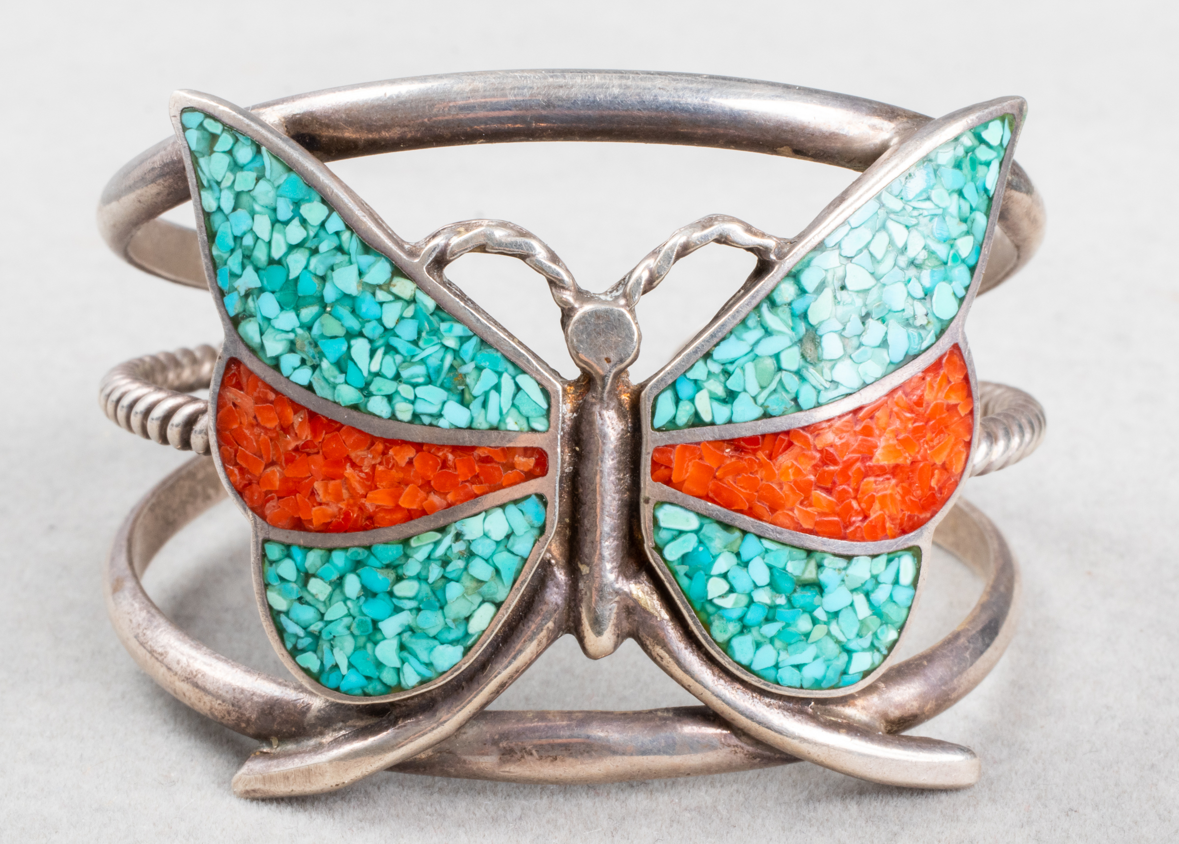 ZUNI SILVER TURQUOISE CORAL 3c3a09