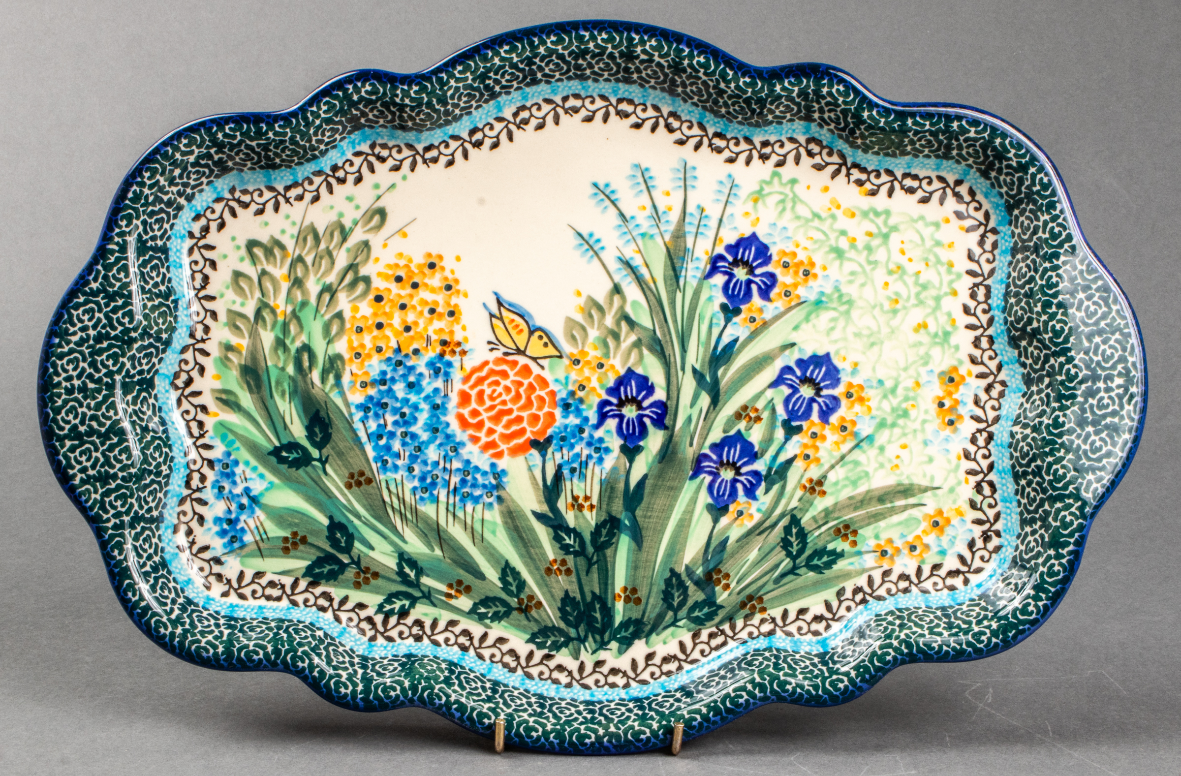 POLISH HAND PAINTED CERAMIC SERVING 3c3a66
