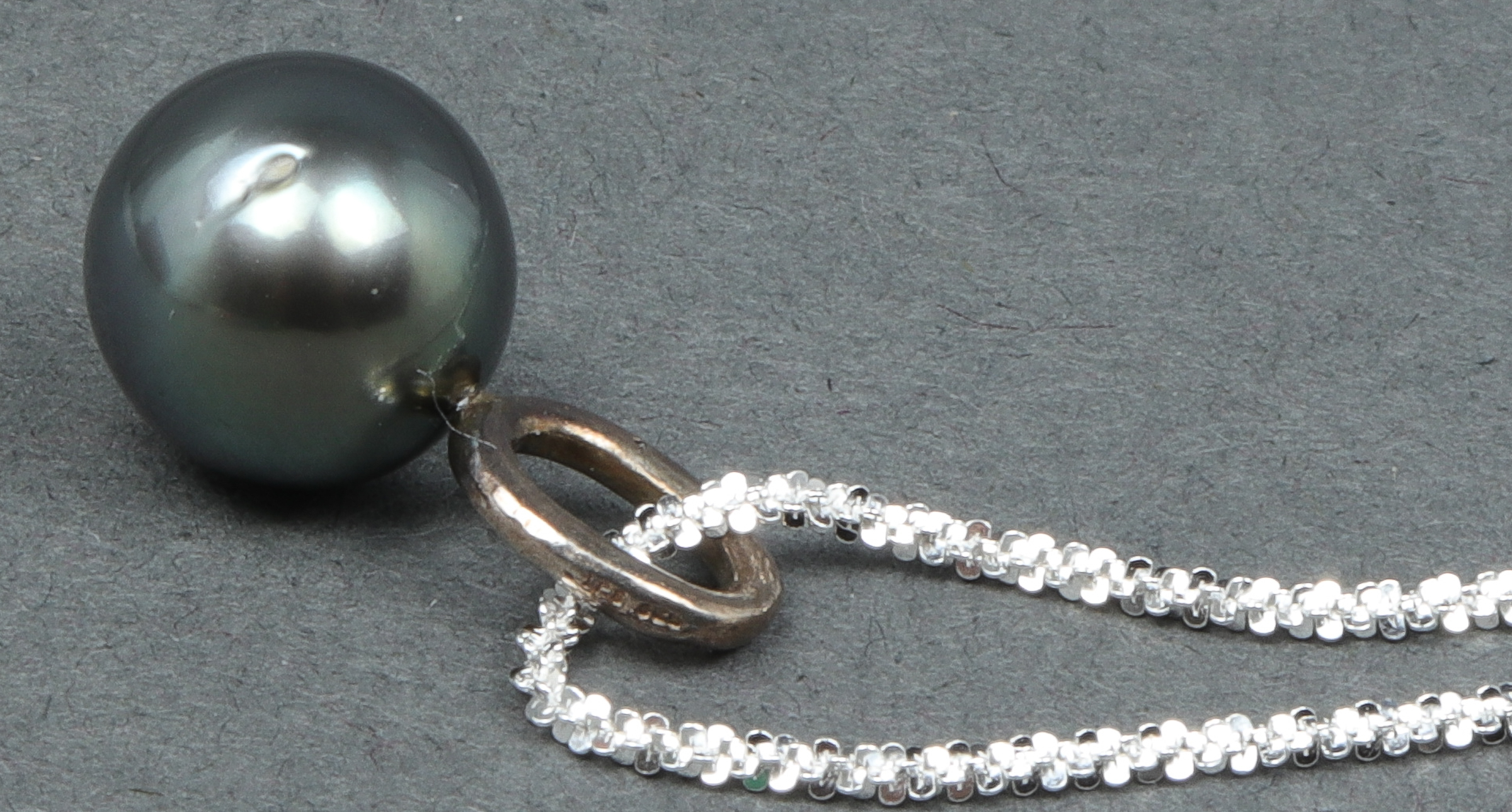 SILVER TAHITIAN BLACK PEARL PENDANT 3c3a93