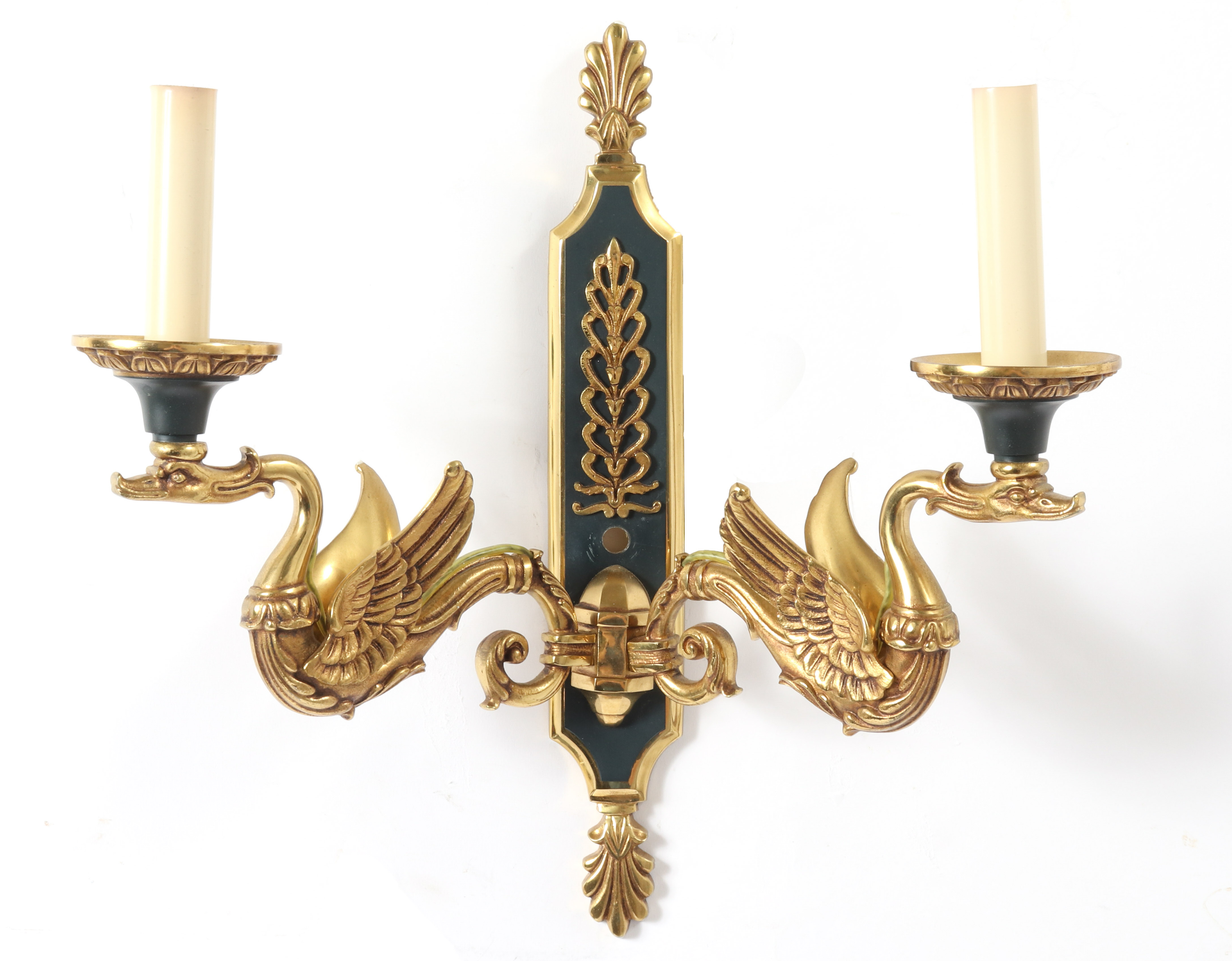 NEOCLASSICAL MANNER BRASS TWO LIGHT 3c3ab2