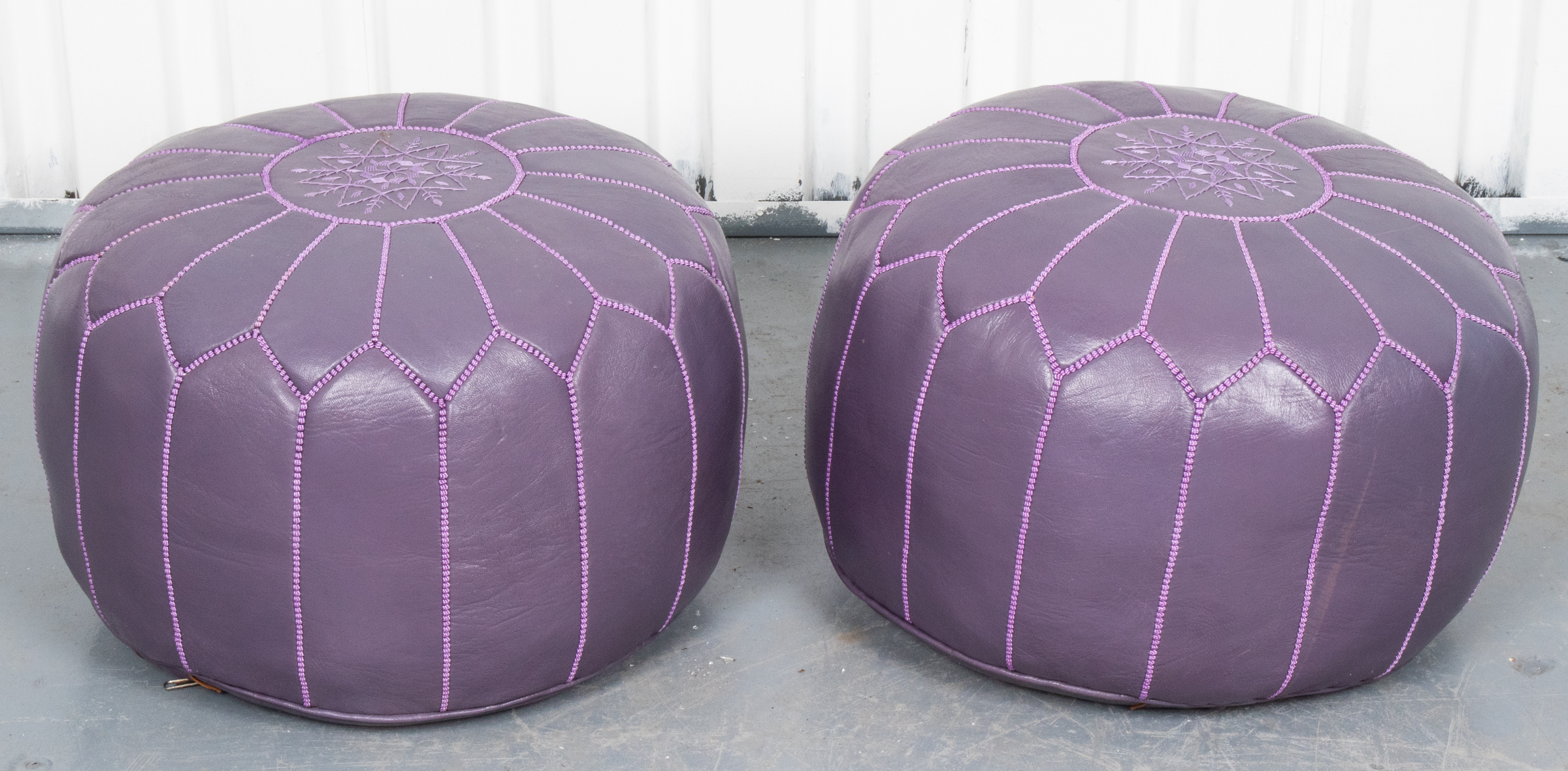 MODERN PURPLE LEATHER UPHOLSTERED