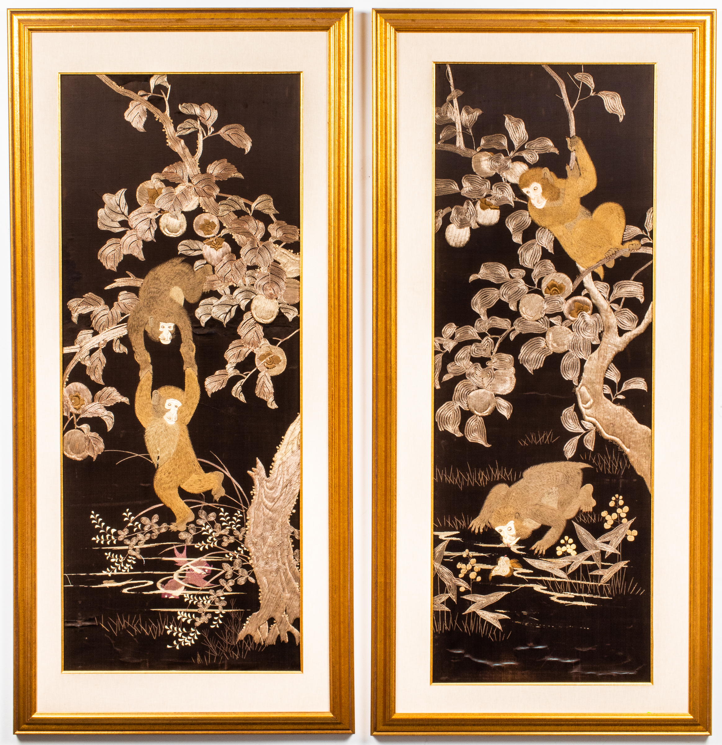 JAPANESE EMBROIDERED SILK PANELS