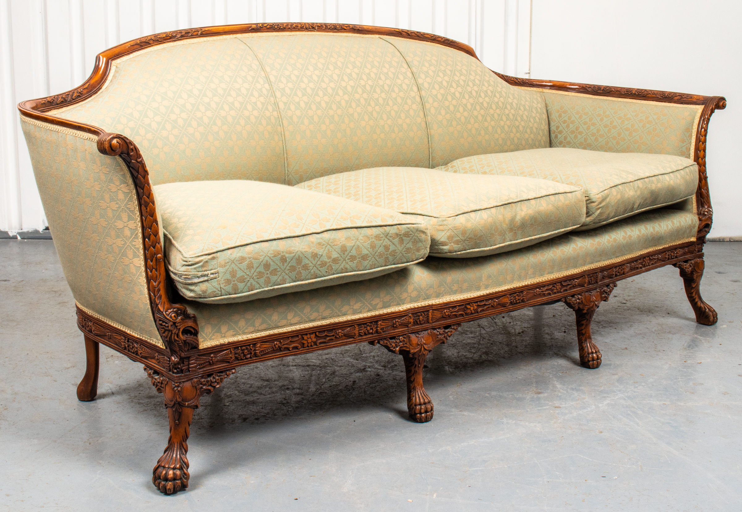 ROCOCO STYLE CARVED FRUITWOOD SOFA 3c3d3b