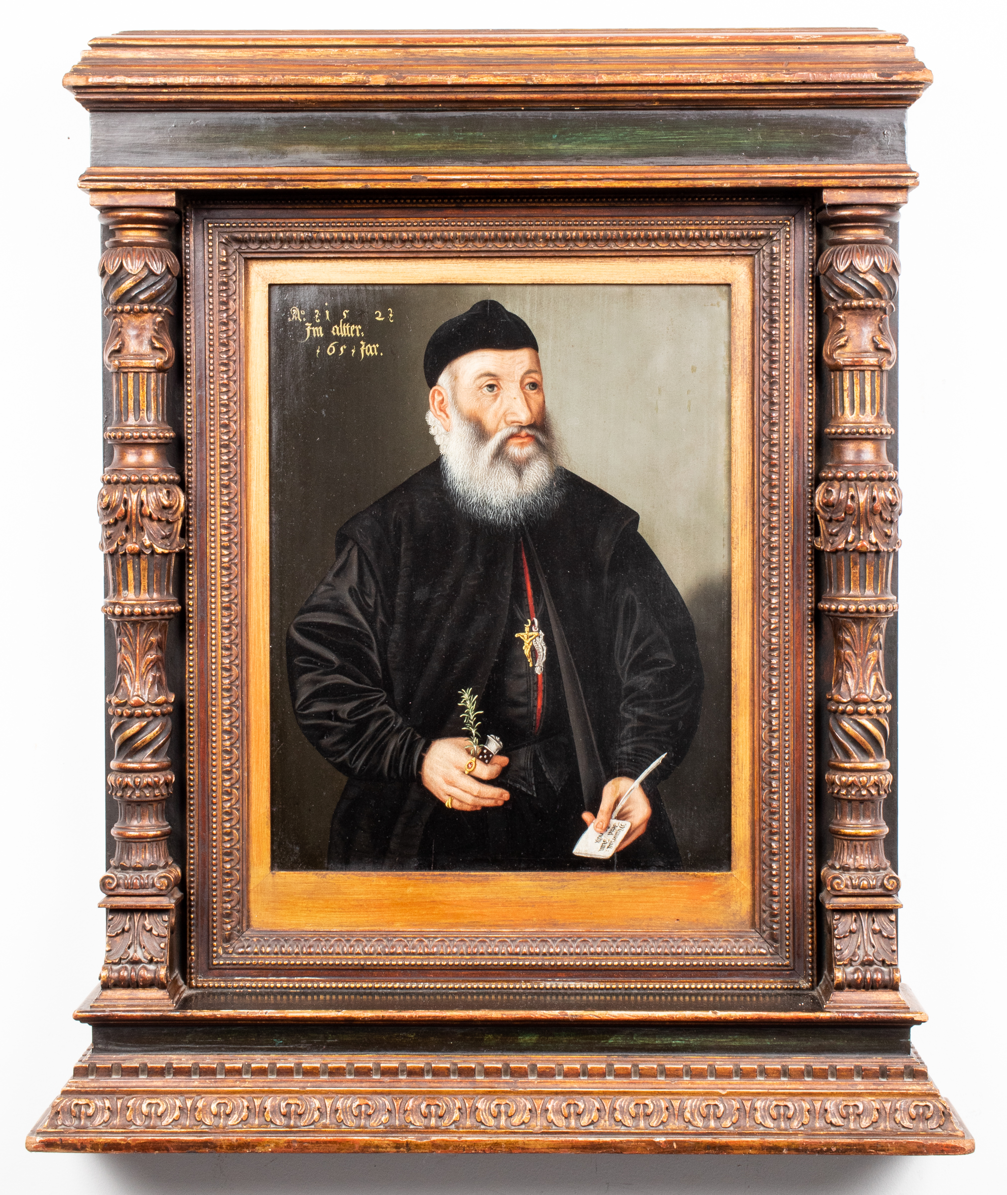 GERMAN SCHOOL PRIEST OIL ON PANEL 3c3d37