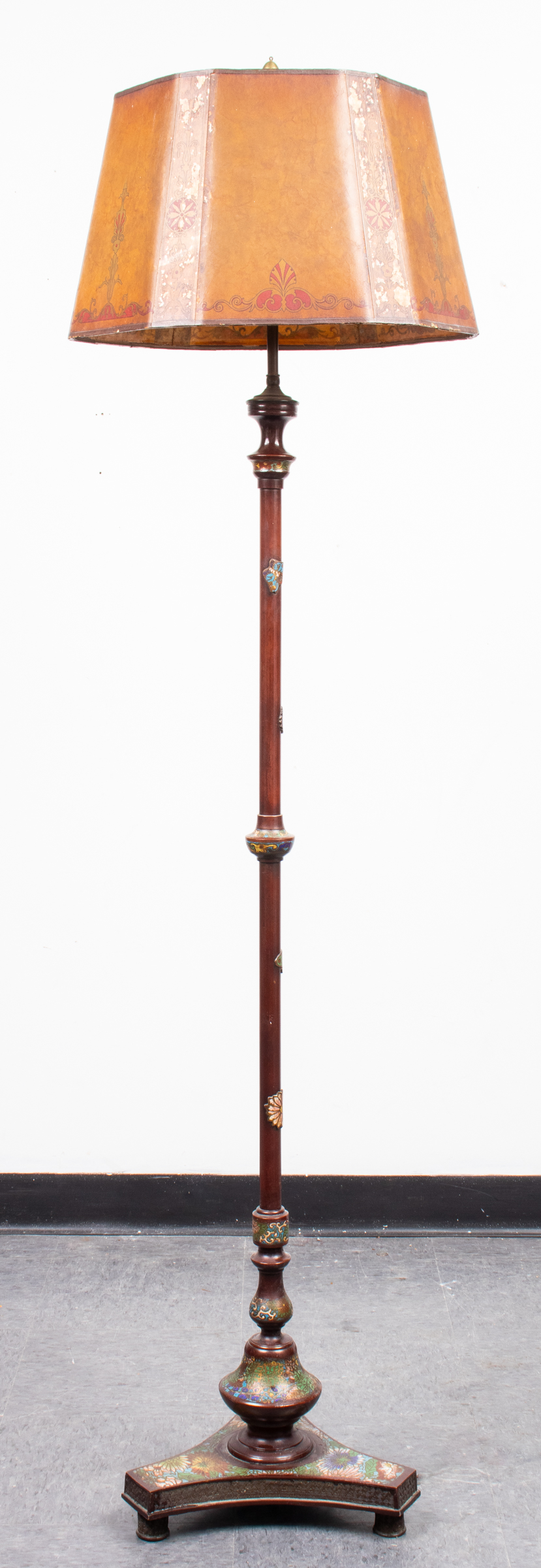 BRONZE AND CLOISONN FLOOR LAMP 3c3d41