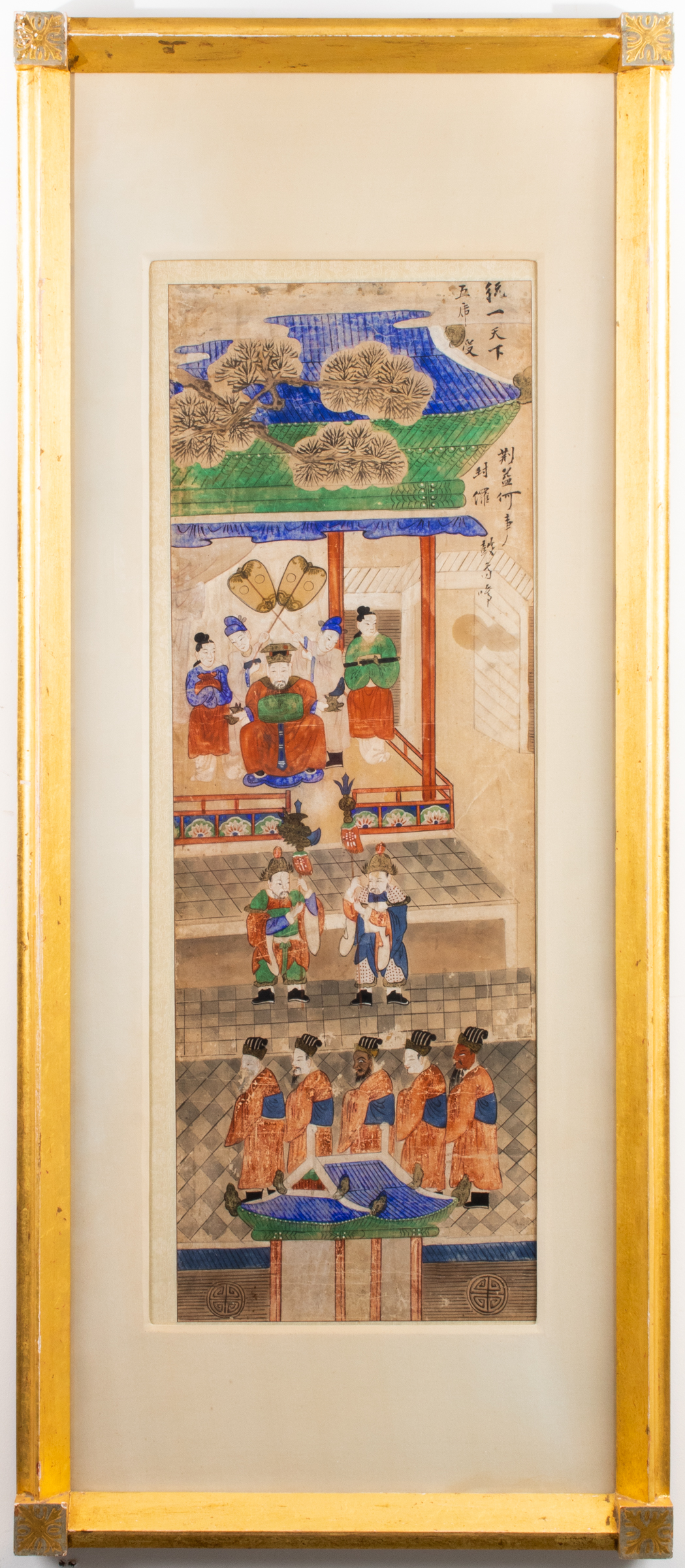 19TH C. CHINESE INK & COLOR SCROLL