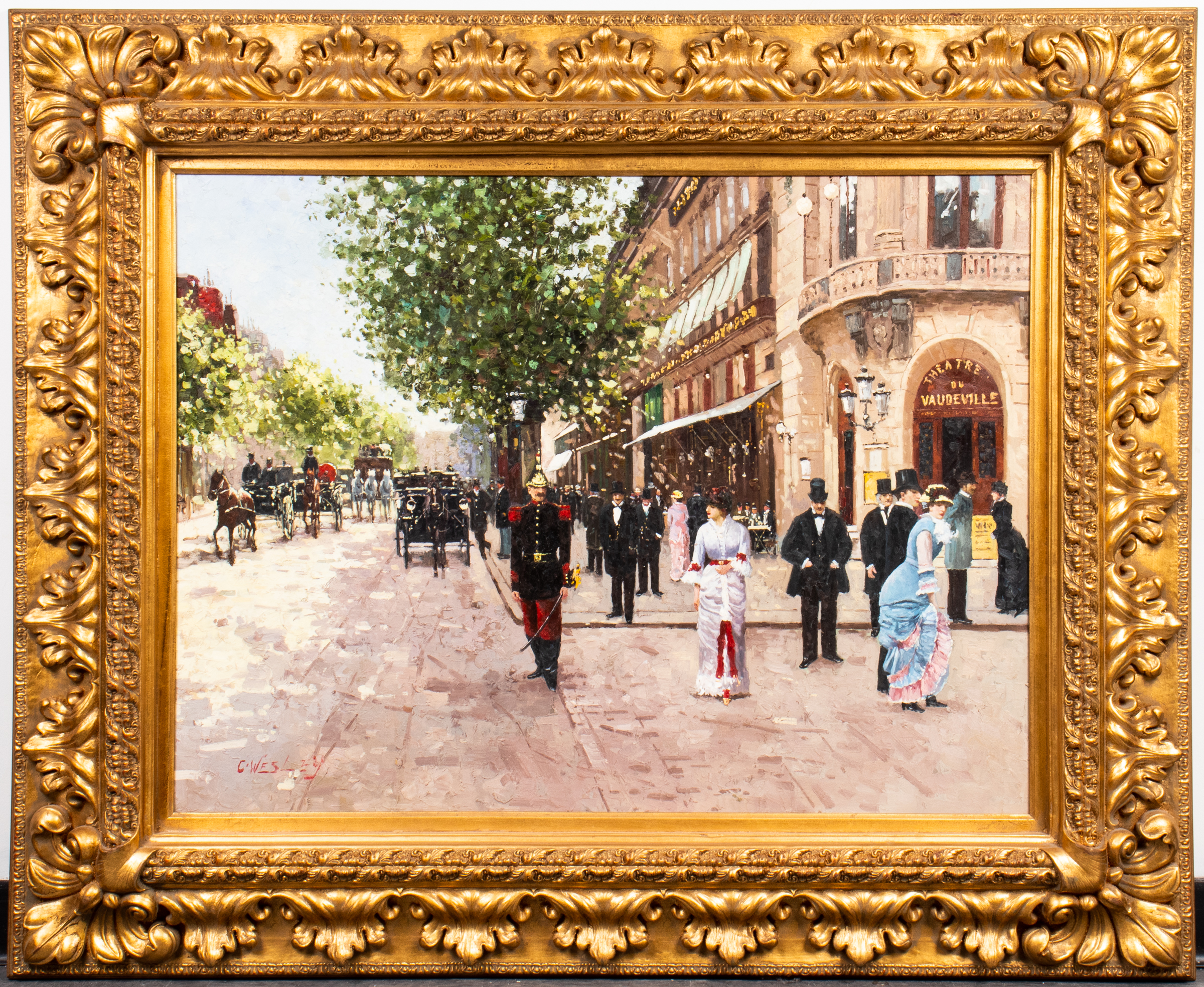 C. WESLEY "PARIS STREET" OIL ON