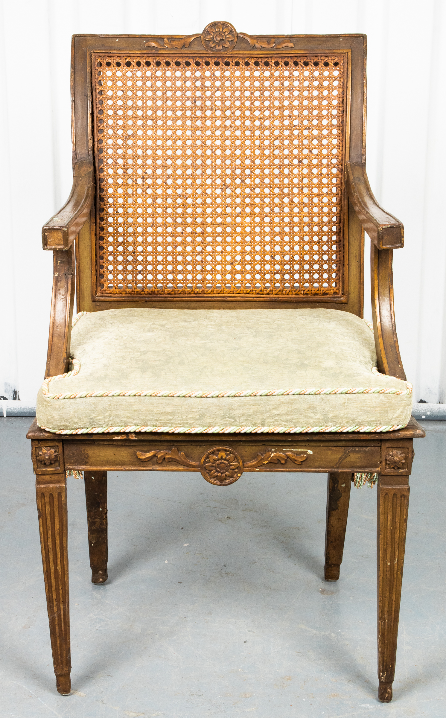 LOUIS XVI STYLE CANED FAUTEUIL