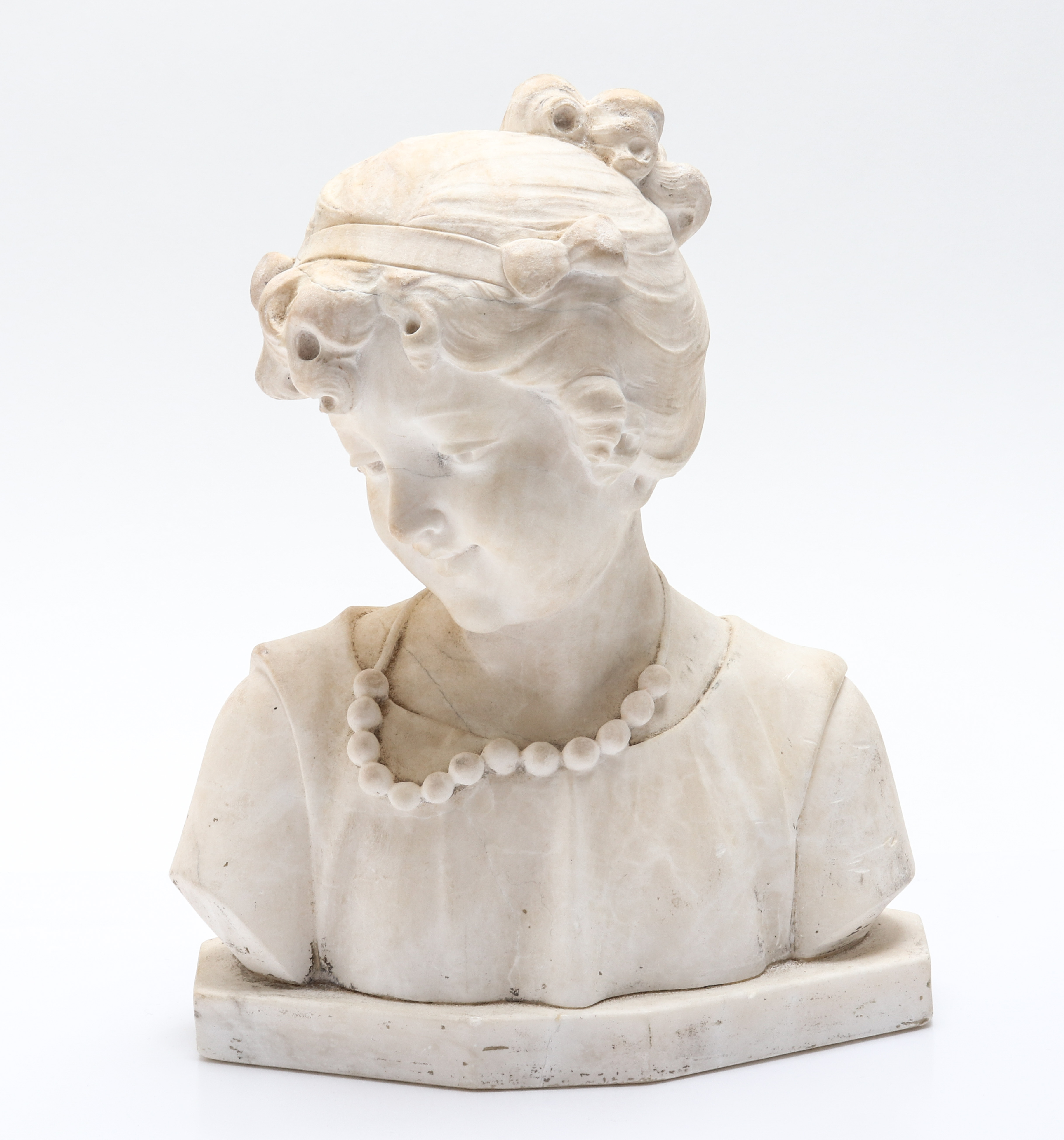 A. GENNAY SIGNED MARBLE BUST OF