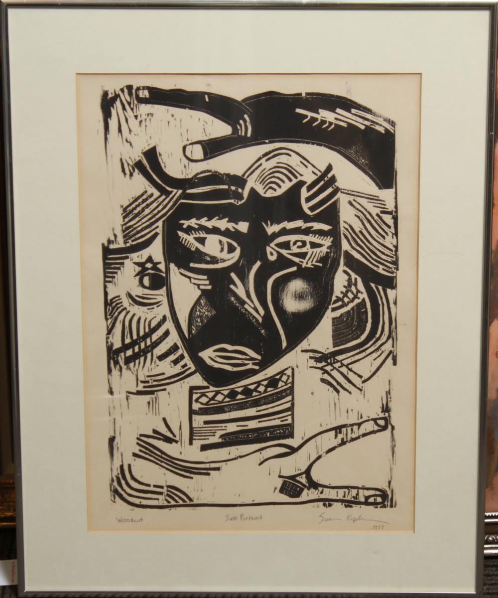 SUZ KAPER "SELF PORTRAIT" WOODCUT