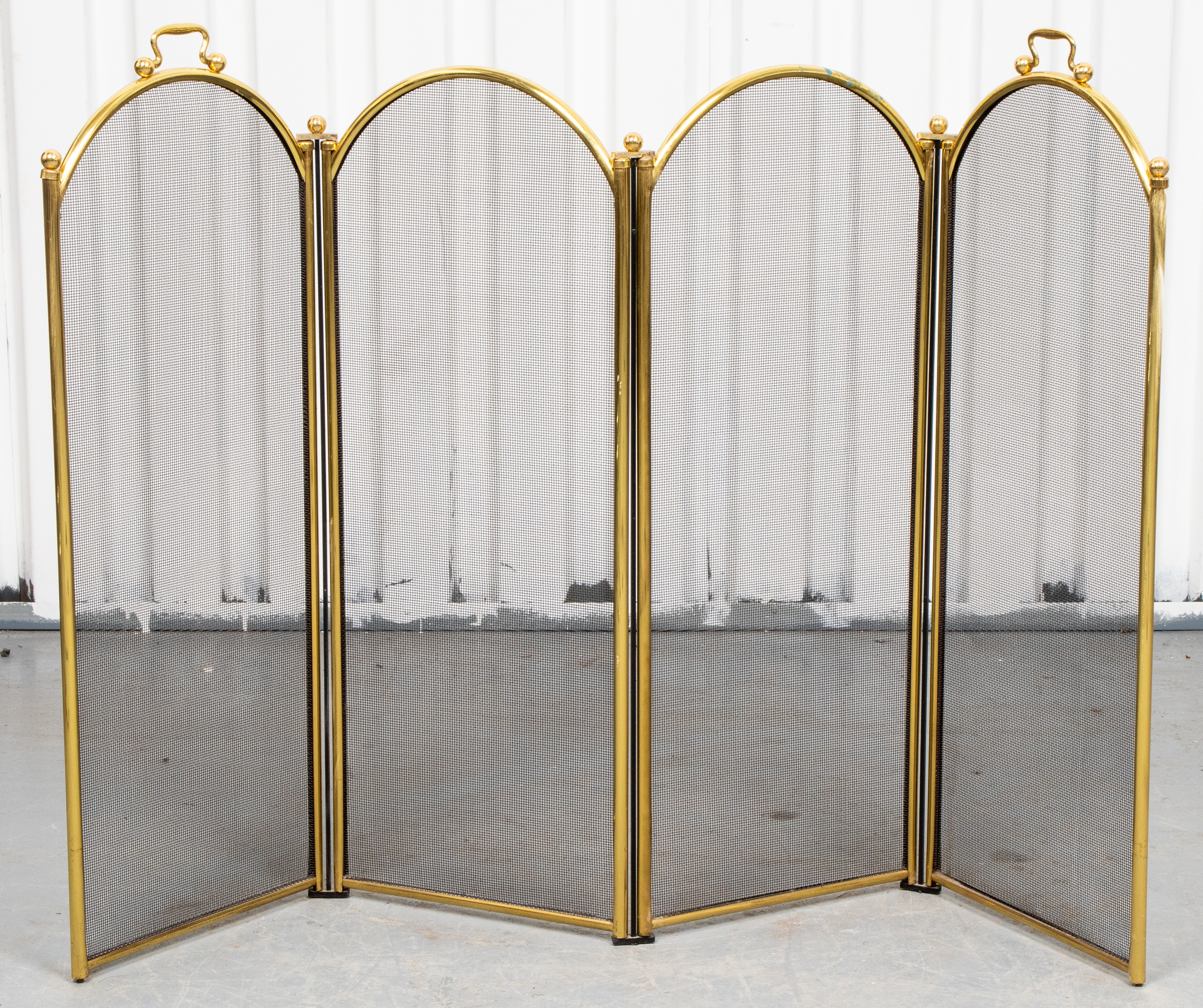 BRASS FOUR PANEL FIRE SCREEN Brass 3c3f65