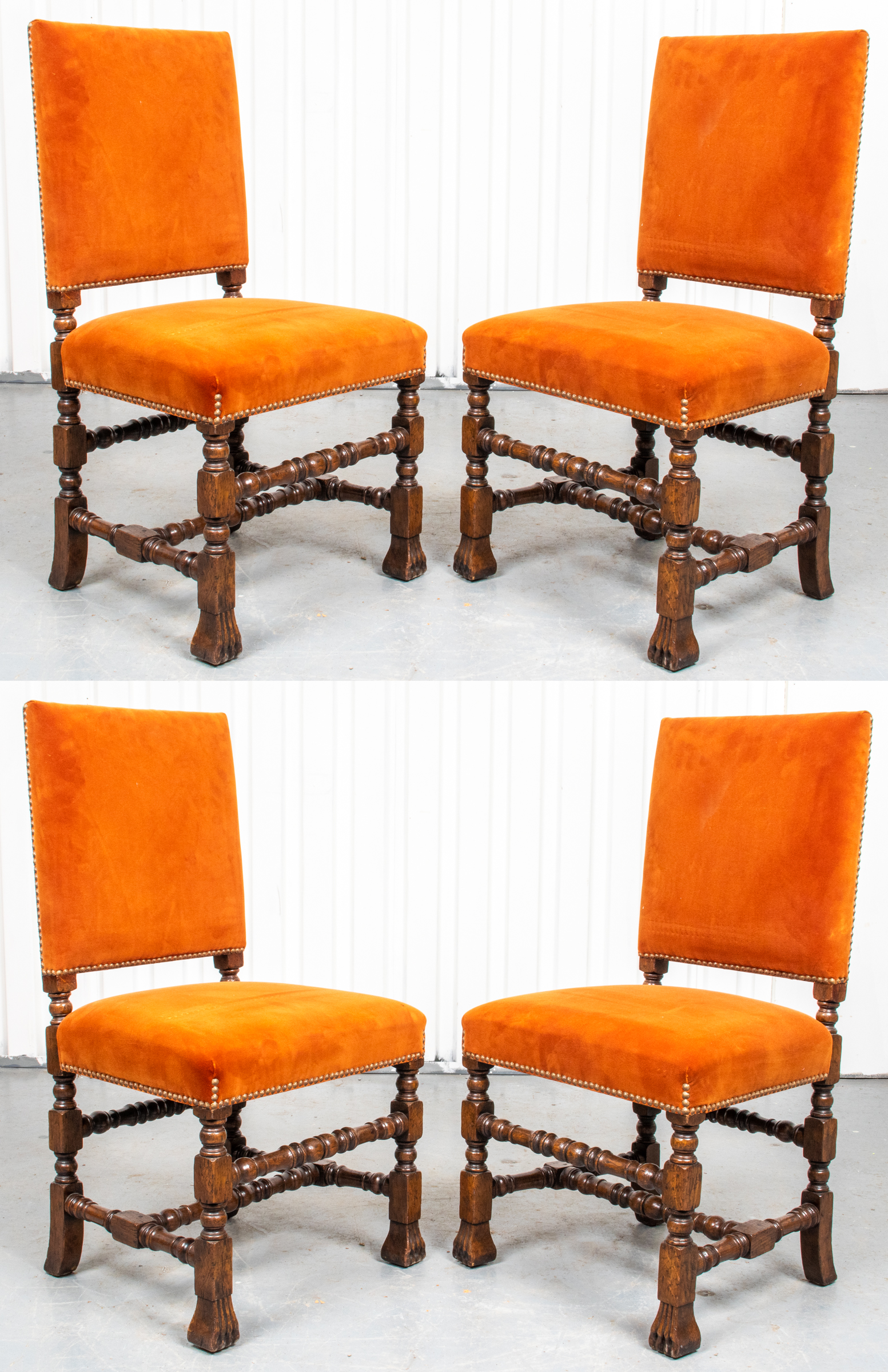 BAROQUE STYLE CARVED OAK SIDE CHAIRS  3c3f66