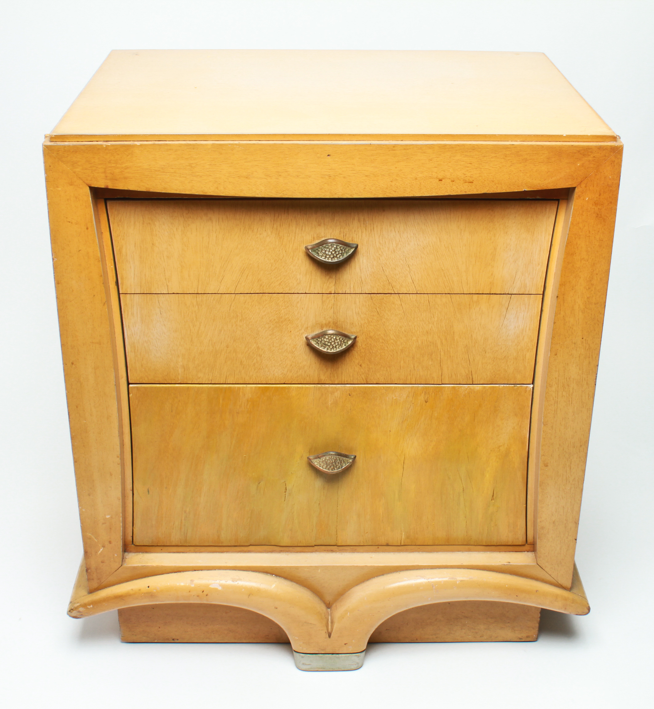 ART DECO BLONDE TWO DRAWER NIGHT