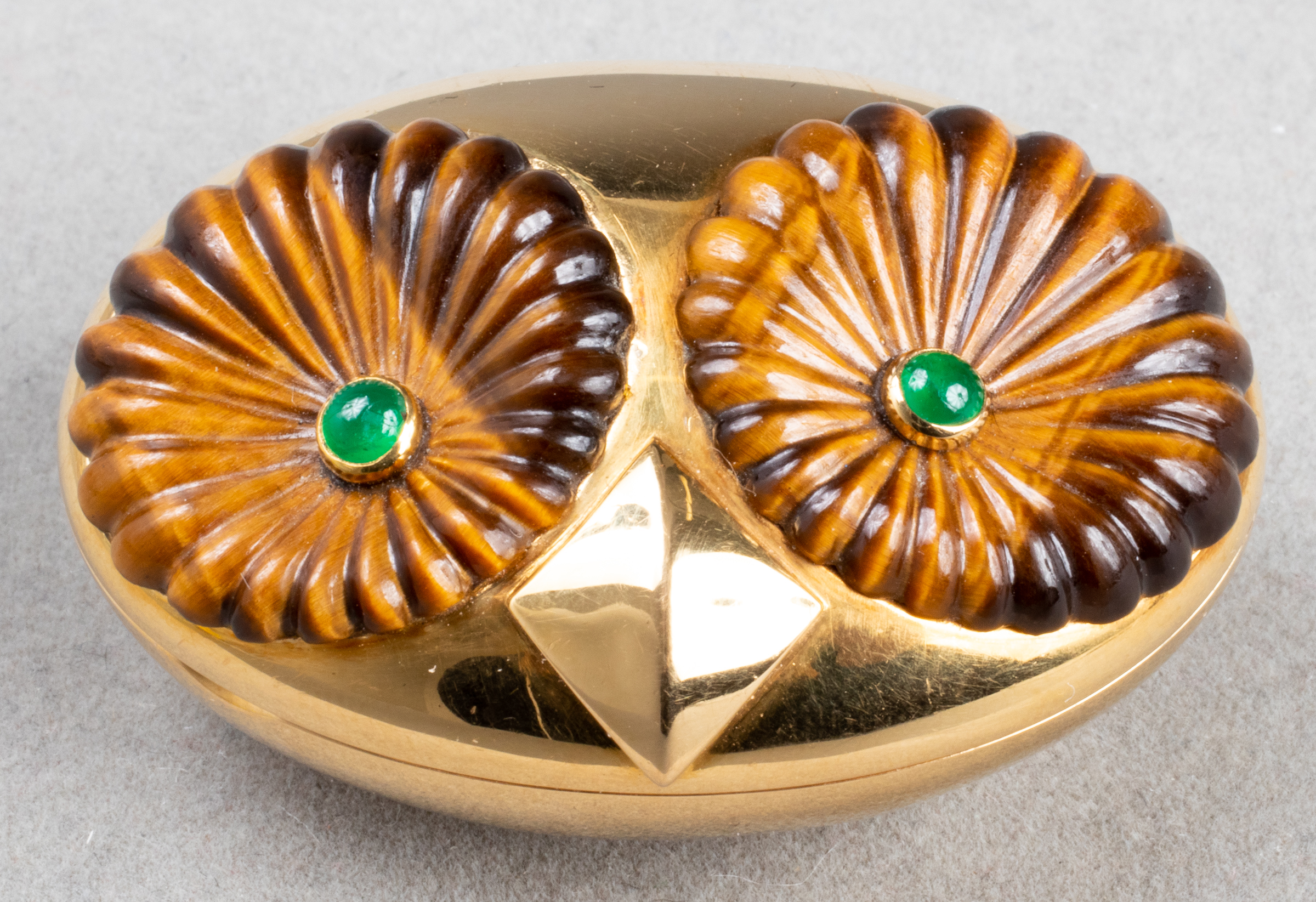 ASPREY 18K TIGER'S EYE OWL HEAD