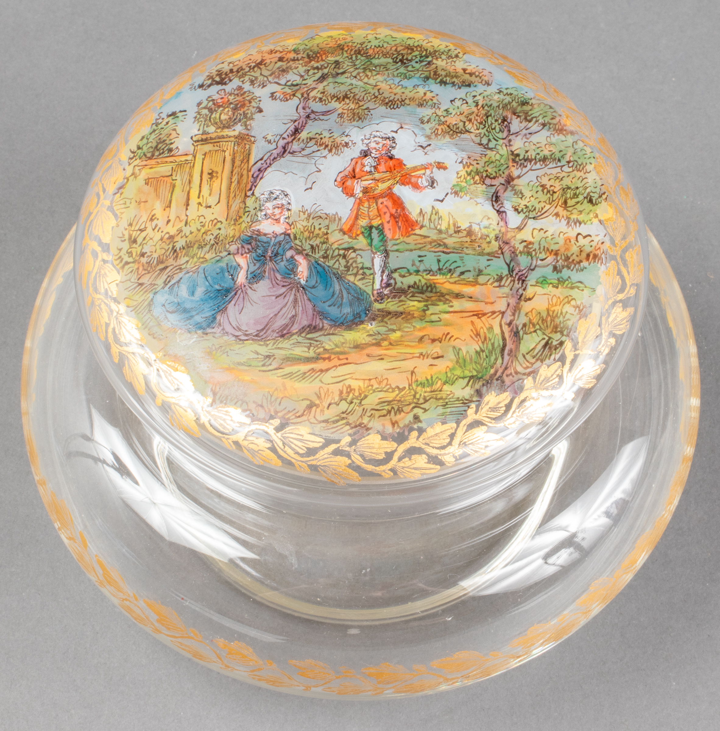 VENETIAN MURANO PAINTED GLASS COVERED 3c40a9