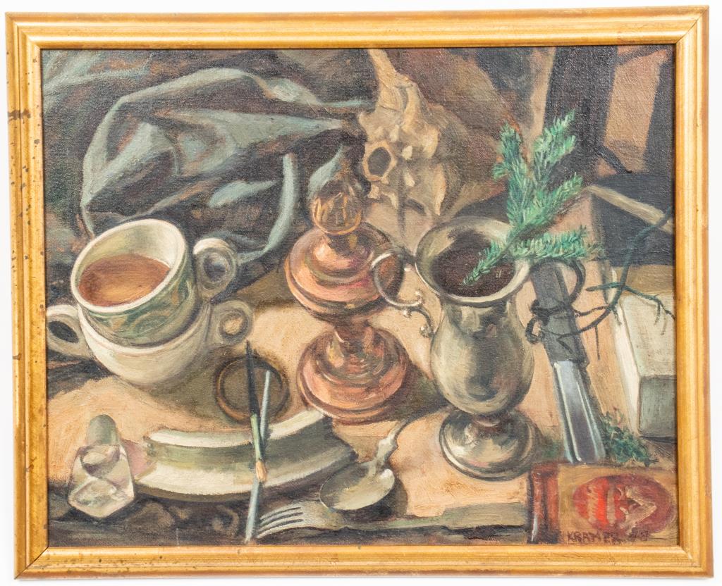 JACK KRAMER STILL LIFE OIL ON CANVAS  3c419f