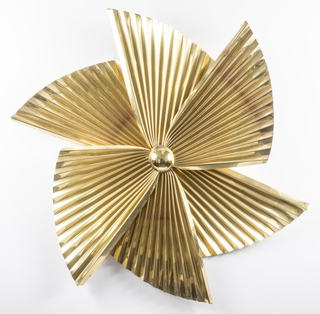 CURTIS JERE PROPELLER BRASS WALL SCULPTURE