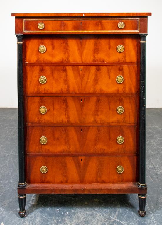 FRENCH EMPIRE PARCEL EBONIZED MAHOGANY