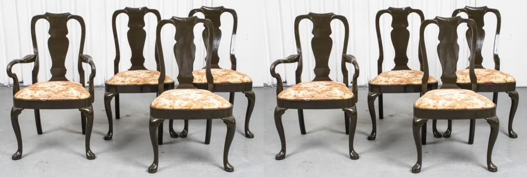 GEORGIAN STYLE PAINTED DINING CHAIRS,