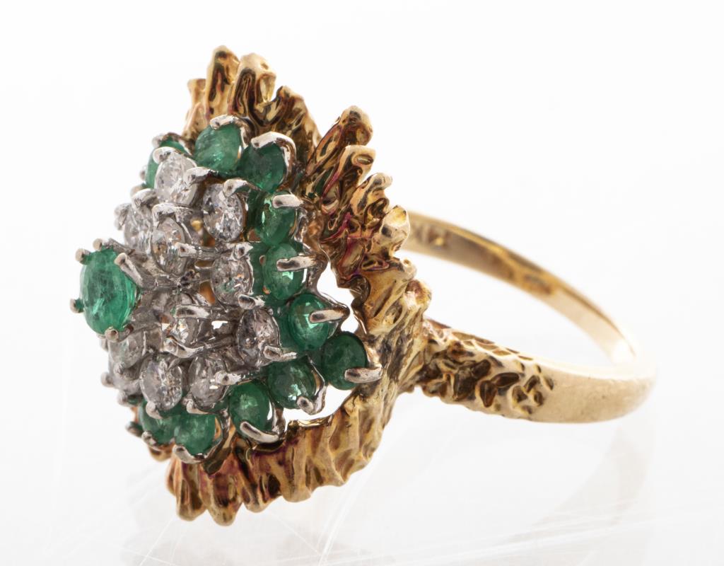 14K YELLOW GOLD DIAMOND EMERALD 3c42a2