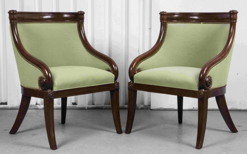 ENGLISH REGENCY UPHOLSTERED MAHOGANY 3c42f2