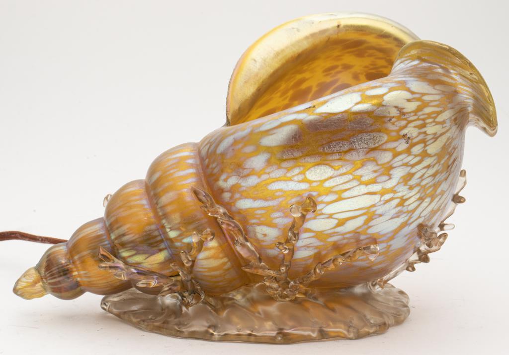 LOETZ ART NOUVEAU GLASS CONCH SHELL