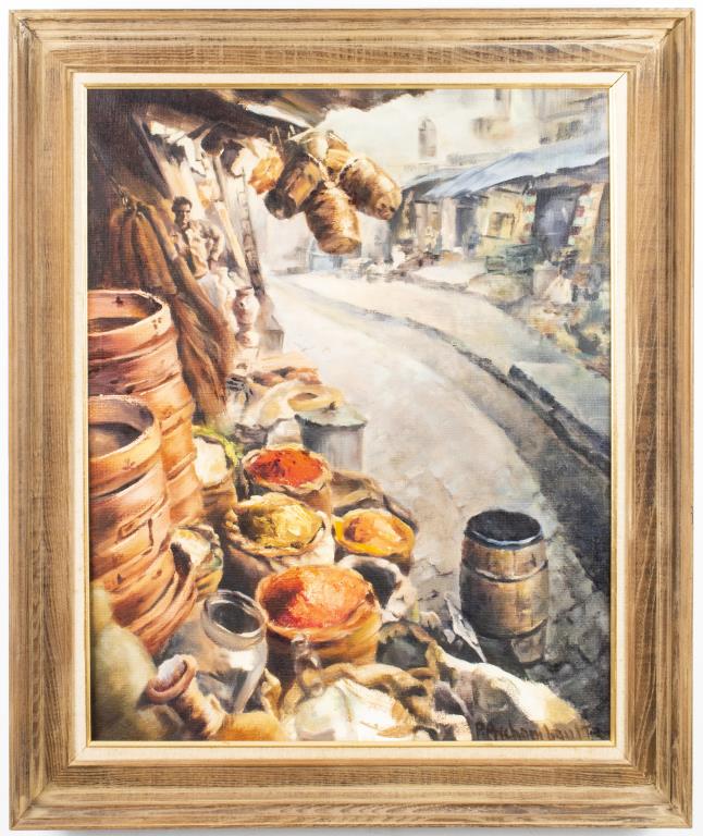 P ARCHAMBAULT SIGNED MARKET SCENE 3c43b2