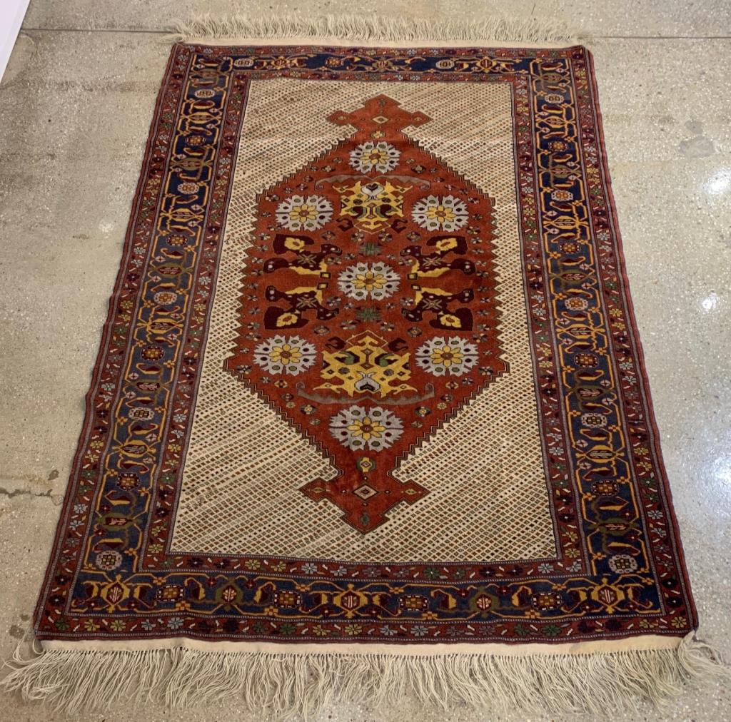 PERSIAN SILK ON WOOL AREA RUG 5