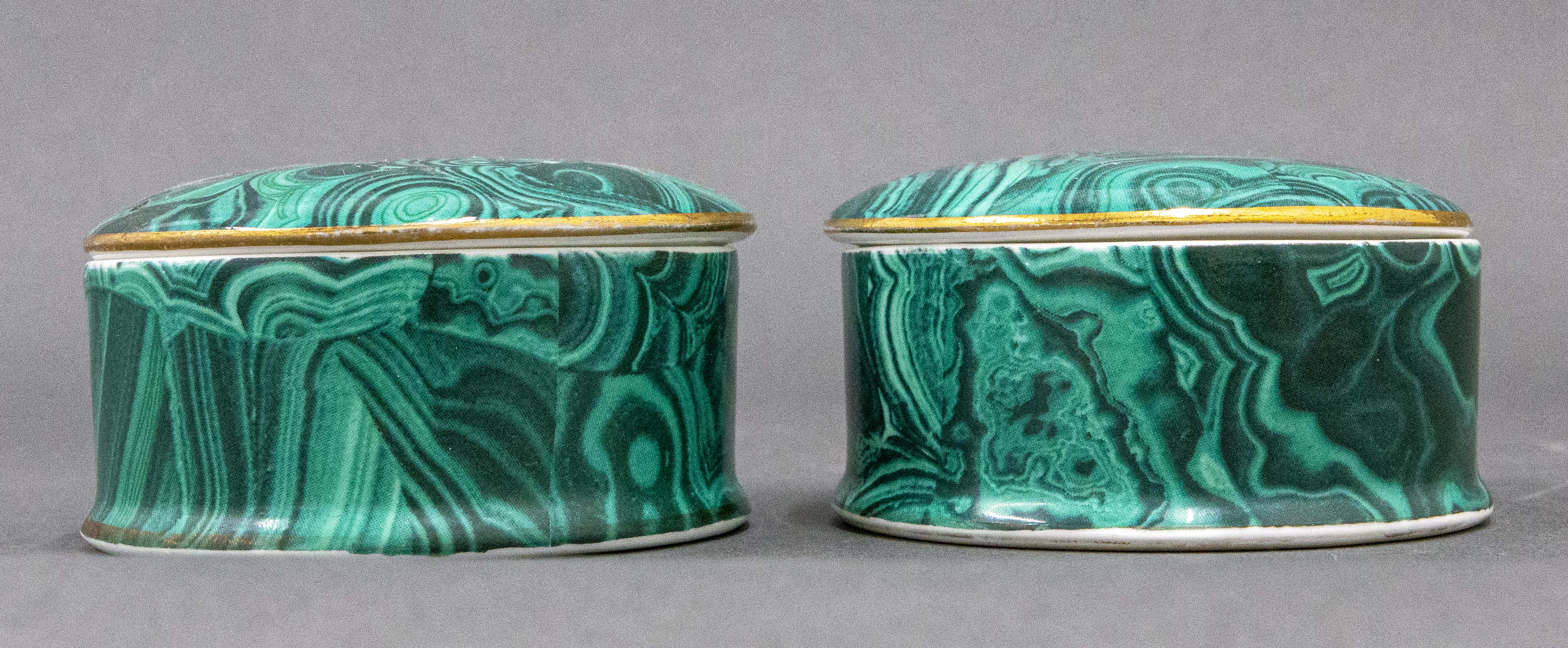 MALACHITE PATTERN PORCELAIN TRINKET 3c4532