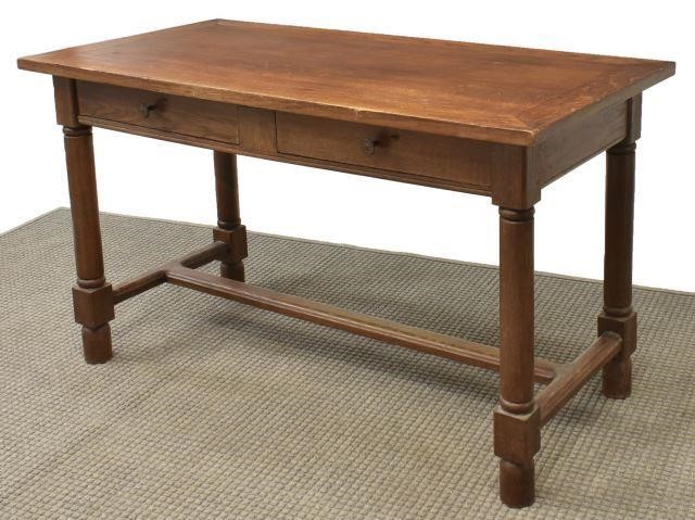 FRENCH PROVINCIAL OAK WRITING TABLEFrench