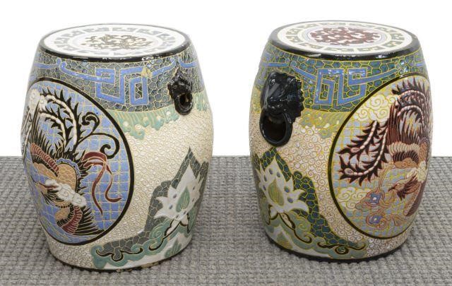  2 VIETNAMESE GLAZED CERAMIC GARDEN 3c1ecb