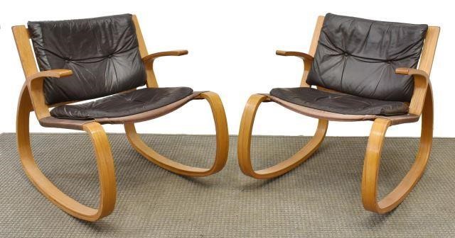 (2) MID-CENTURY MODERN BENTWOOD ROCKING