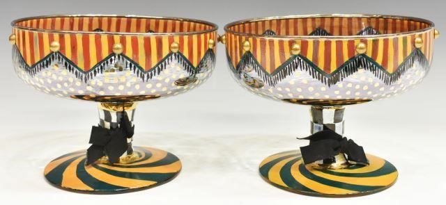 2) MACKENZIE-CHILDS 'CIRCUS' GLASS