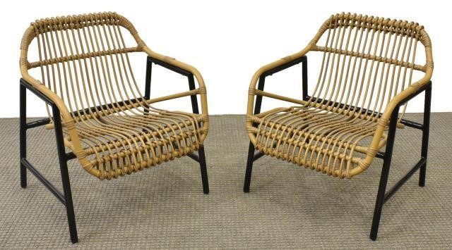 (2) FAUX BAMBOO LOUNGE CHAIRS(lot