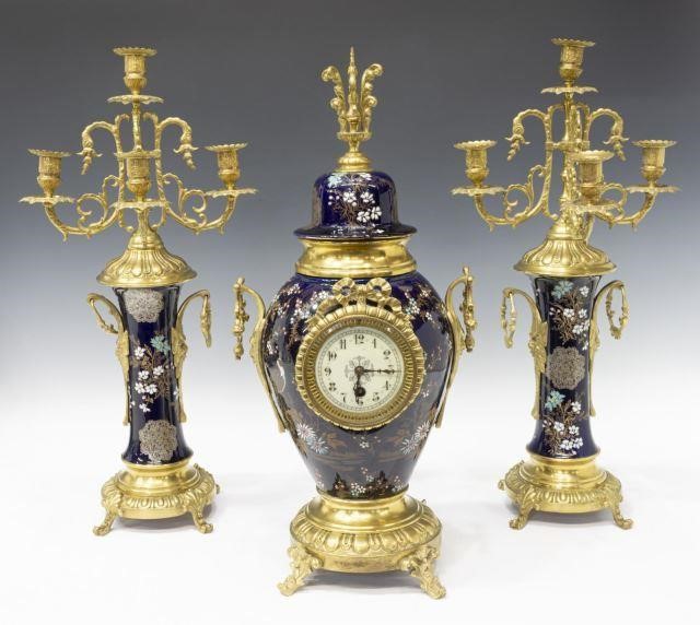  3 FRENCH JAPY FRERES MANTEL CLOCK 3c1fcd