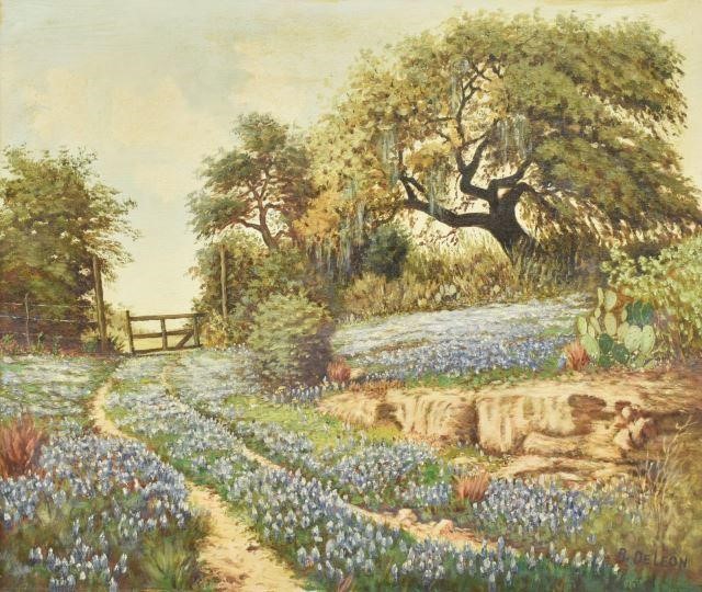 R DELEON TEXAS BLUEBONNET LANDSCAPE 3c200c