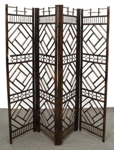 BAMBOO FOUR-PANEL FOLDING SCREEN