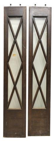 (PAIR) PINE & BEVELED GLASS SIDE