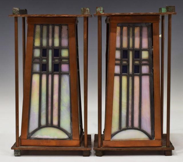 2 ARTS CRAFTS STYLE STAINED GLASS 3c2033