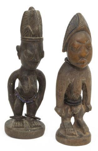  2 CARVED YORUBA PEOPLES ERE IBEJI 3c205a