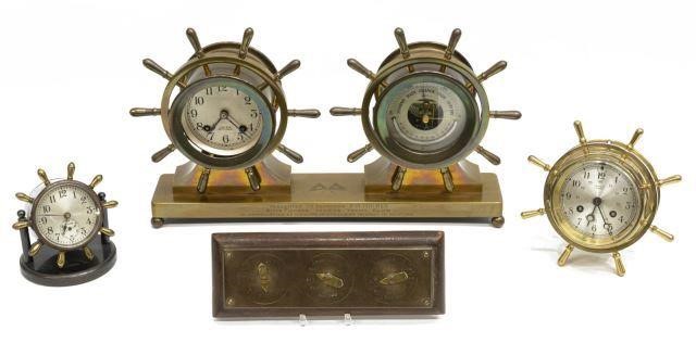 (4) NAUTICAL SHIP'S WHEEL MANTEL