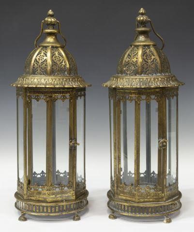  2 GILT METAL GLASS HANGING 3c207f