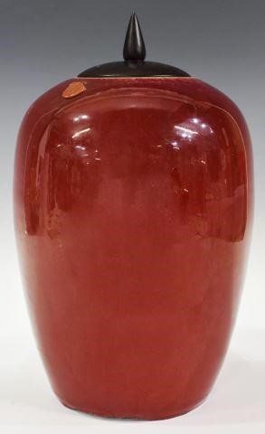 CHINESE OX BLOOD GLAZED COVERED 3c208a