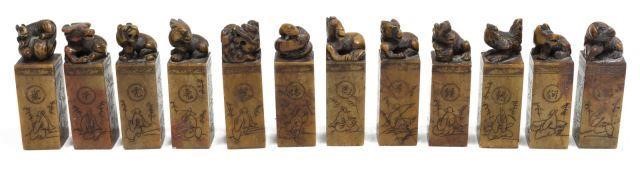  12 SET OF CHINESE CARVED STONE 3c20b0