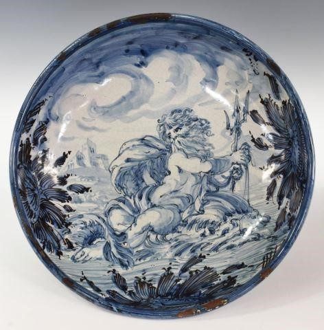 ITALIAN ALBISOLA MAJOLICA NEPTUNE CHARGERItalian