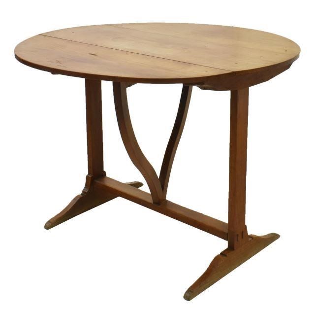 FRENCH FRUITWOOD TILT-TOP WINE