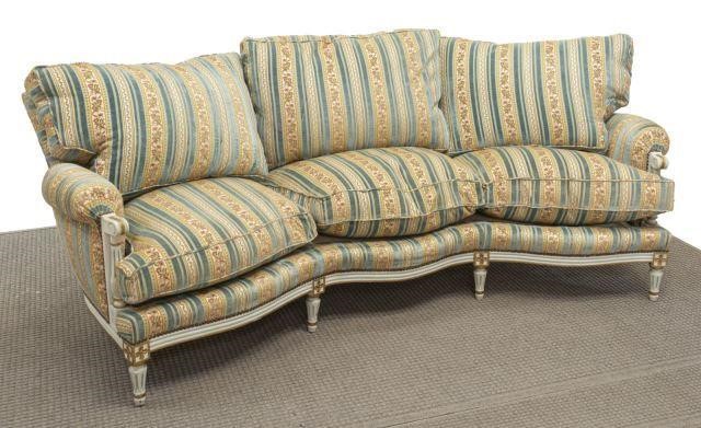 FRENCH LOUIS XVI STYLE UPHOLSTERED