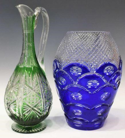 (2) BOHEMIAN CUT-TO-CLEAR VASE