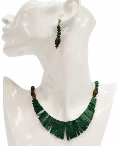 GREEN MALACHITE BEADED NECKLACE 3c2172